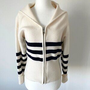 ZARA Striped Zippered Cardigan Size S
